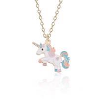 Børne halskæde med regnbue unicorn